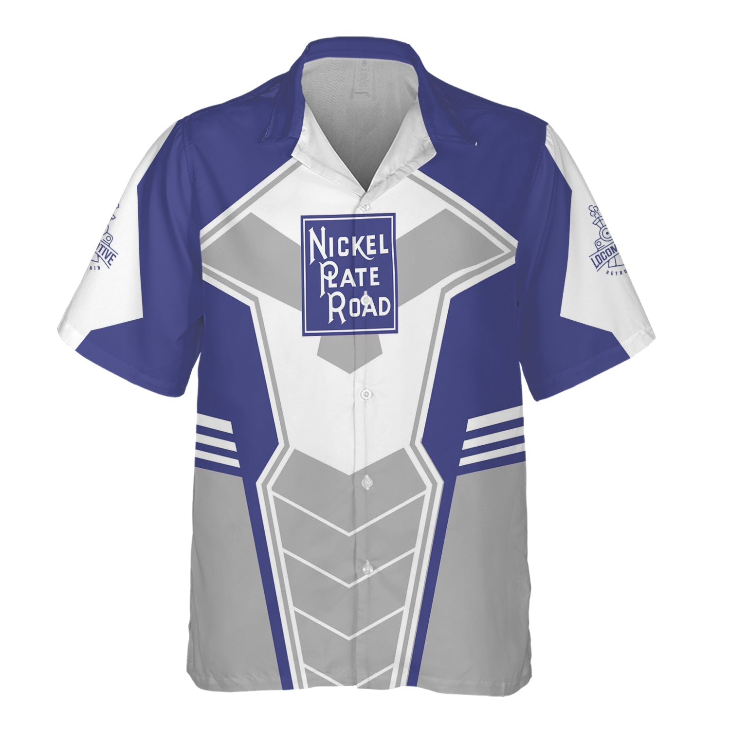 Railspirit Personalized New York, Chicago and St. Louis Railroad Hawaiian Shirt Engine-Inspired Style Nickel Plate Road Train Shirt