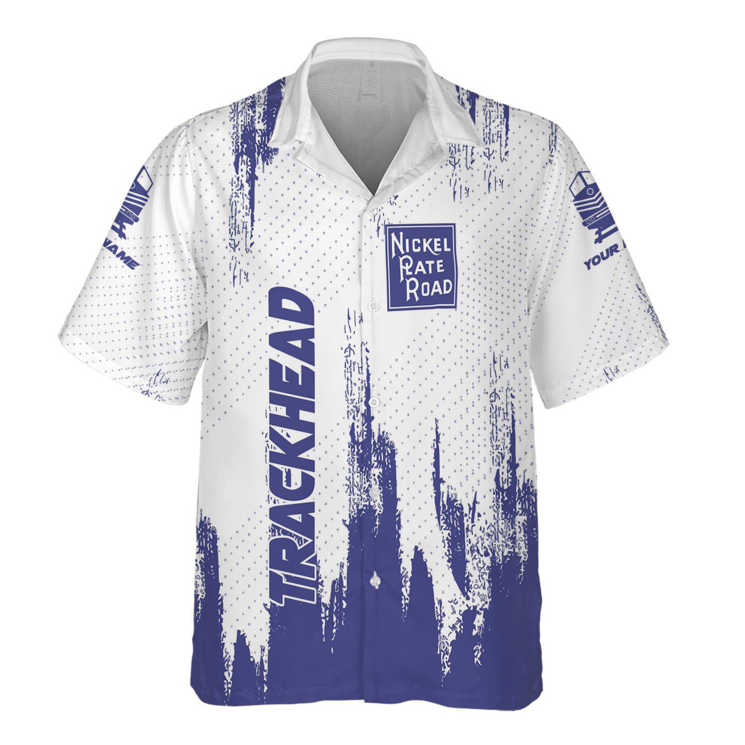 Railspirit Personalized New York, Chicago and St. Louis Railroad Hawaiian Shirt Paint Impact Design Nickel Plate Road Train Shirt for Trackhead