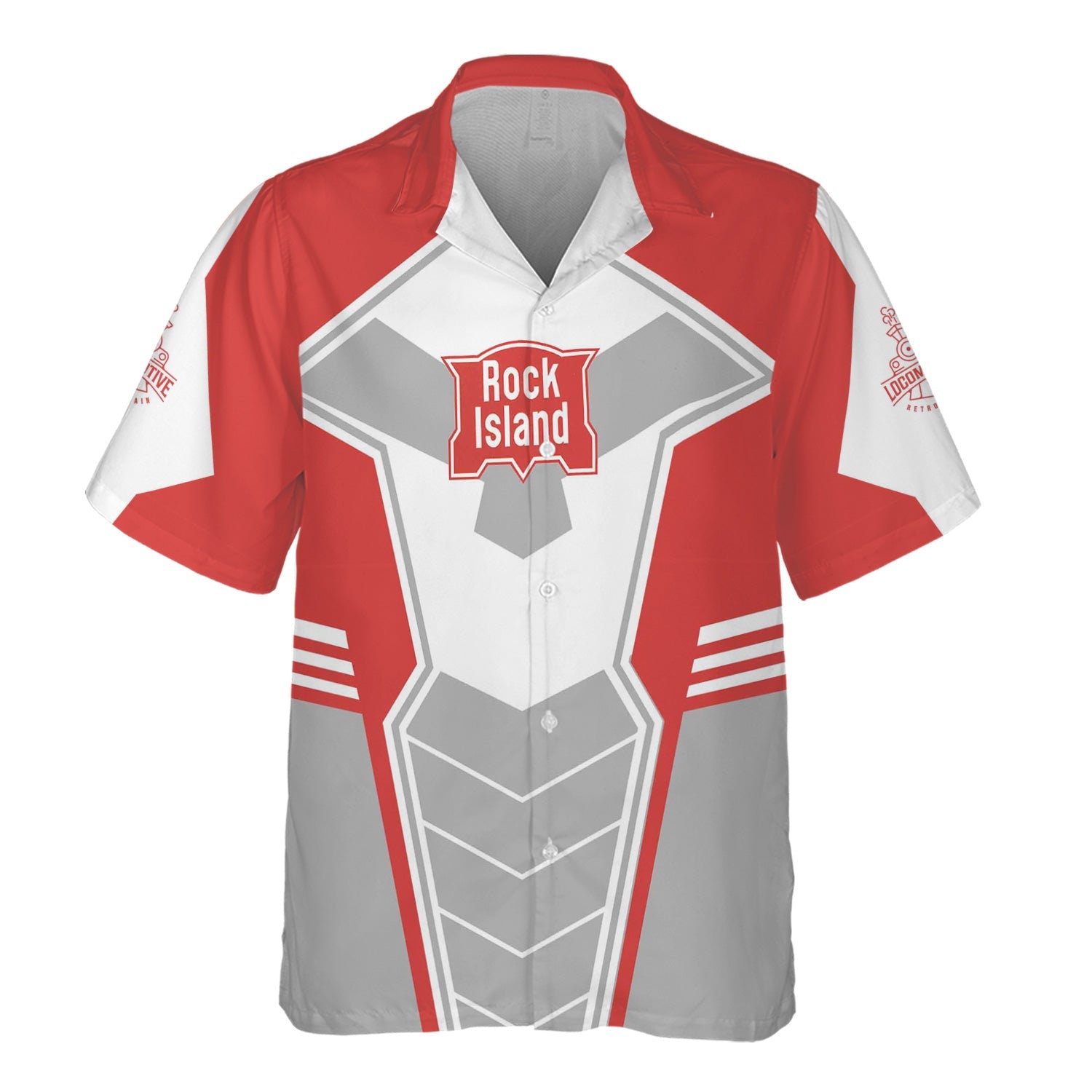 Railspirit Personalized Chicago, Rock Island and Pacific Railroad Hawaiian Shirt Engine-Inspired Style Rock Island Railroad Train Shirt