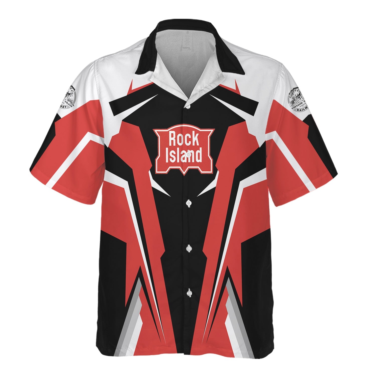 Personalized Chicago, Rock Island and Pacific Railroad Hawaiian Shirt Rock Island Railroad Strong Line Style Train Shirt