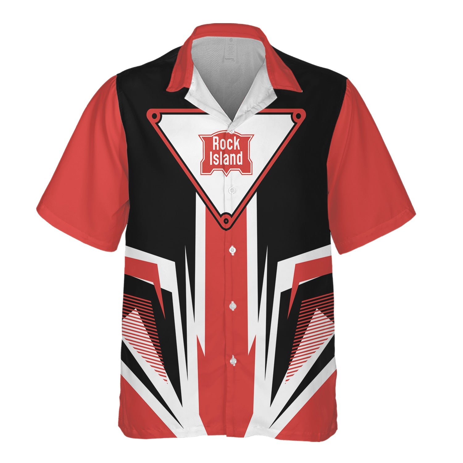 Railspirit Chicago, Rock Island and Pacific Railroad Hawaiian Shirt Bold Graphic Style Rock Island Railroad All Over Printed Shirt