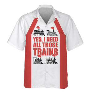 Railspirit Custom Name Chicago, Rock Island and Pacific Railroad Hawaiian Shirt Yes I Need All Those Train Rock Island Railroad Printed Shirt