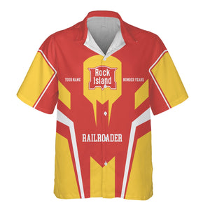 Railspirit Personalized Chicago, Rock Island and Pacific Railroad Hawaiian Shirt Custom Year Railroader Rock Island Railroad Shirt