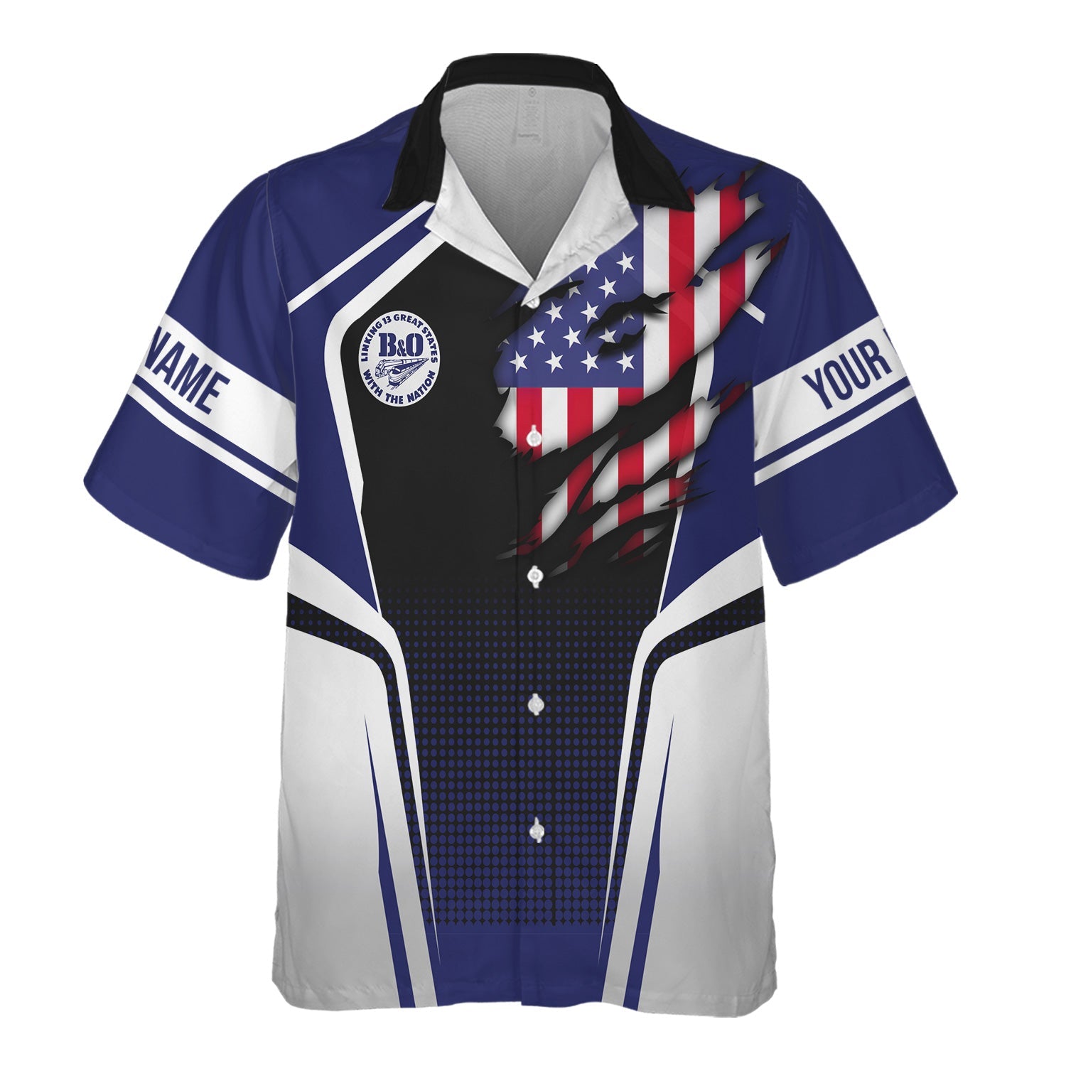 Railspirit Personalized B&O Great States Railroad Hawaiian Shirt American Eagle Vintage Train Shirt