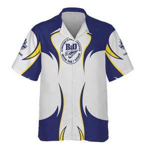 Railspirit Personalized B&O Great States Railroad Hawaiian Shirt Distinctive Flame Style Shirt For Steam Engine Addict