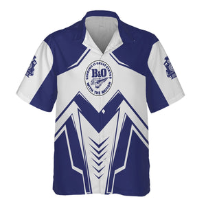 Railspirit Personalized B&O Great States Railroad Hawaiian Shirt Railway Trainspotter Style Shirt Gift Idea For Foamers