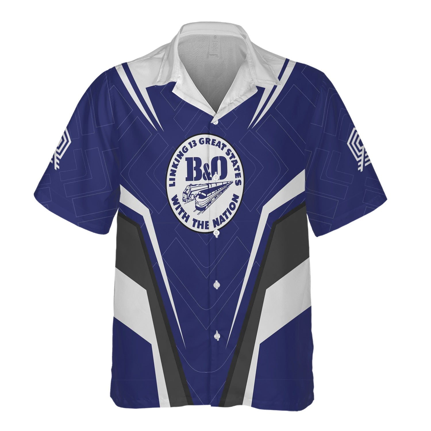 Railspirit Personalized B&O Great States Railroad Hawaiian Shirt Railway Inspired Apparel Train Shirt For Train Lovers