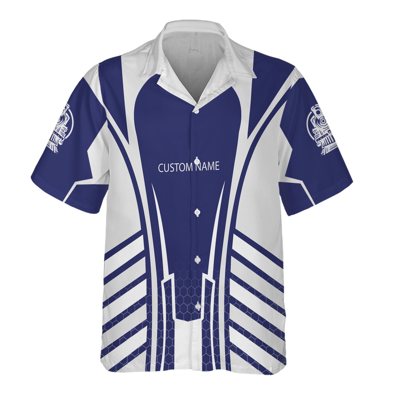 Railspirit Personalized B&O Great States Railroad Hawaiian Shirt Striped Railroad Style Train Shirt All Over Print