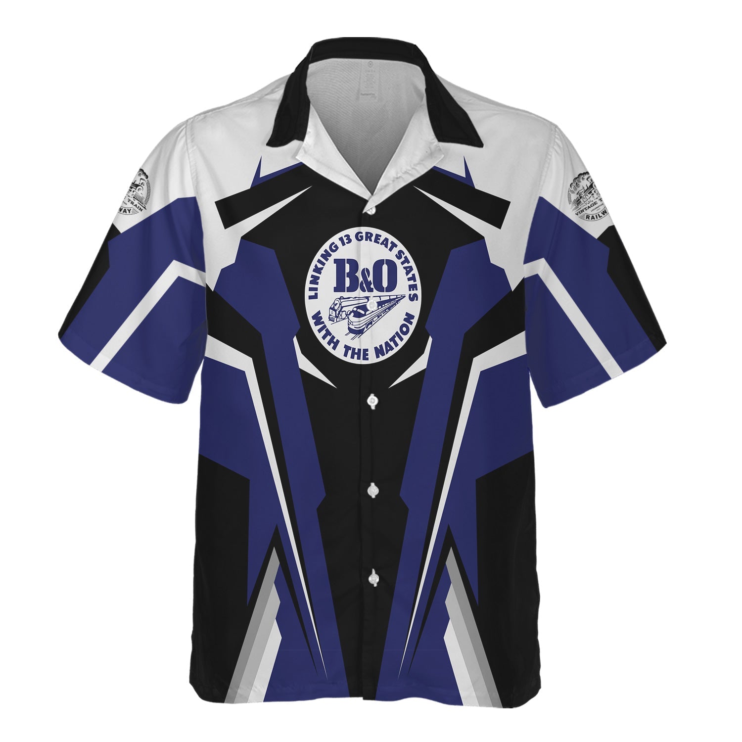 Railspirit Personalized B&O Great States Railroad Hawaiian Shirt Strong Line Style Train Unisex Shirt All Over Print