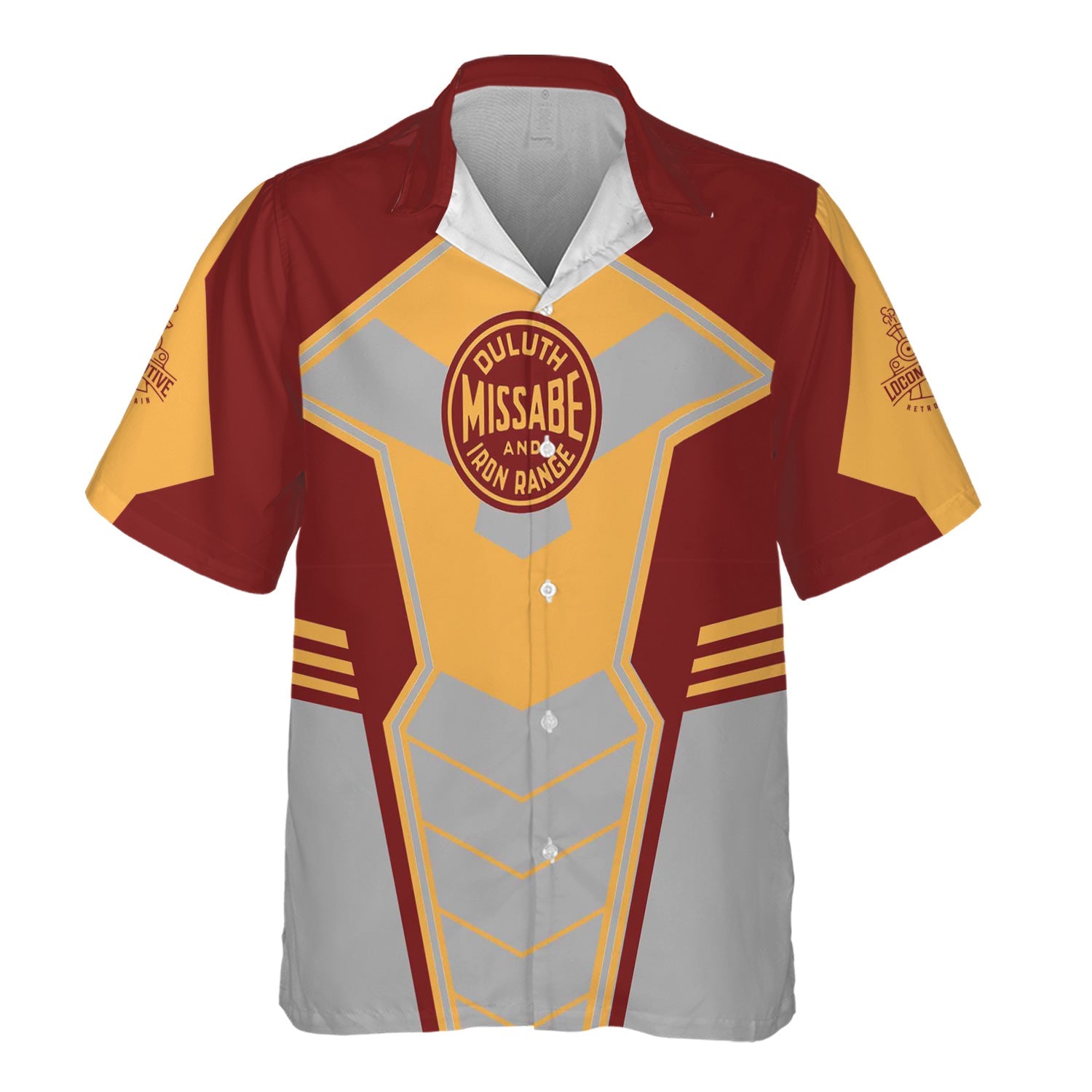 Railspirit Personalized Duluth, Missabe, & Iron Range Railroad Hawaiian Shirt Engine-Inspired Style Train Shirt for Railroad Fanatic
