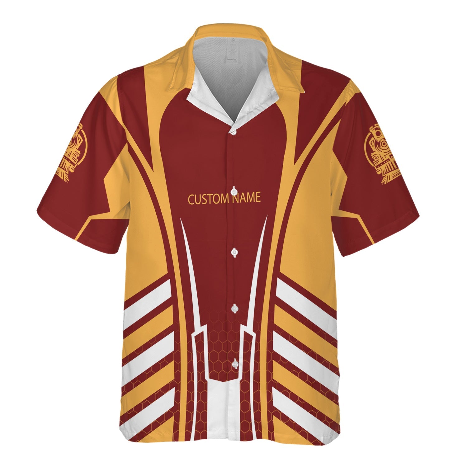 Railspirit Personalized Duluth, Missabe, & Iron Range Railroad Hawaiian Shirt Striped Railroad Style Train Shirt All Over Print