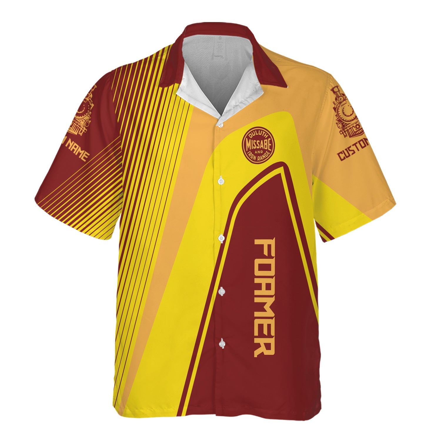 Railspirit Personalized Duluth, Missabe, & Iron Range Railroad Hawaiian Shirt Vibrant Striking Style Shirt For Rail Enthusiasts