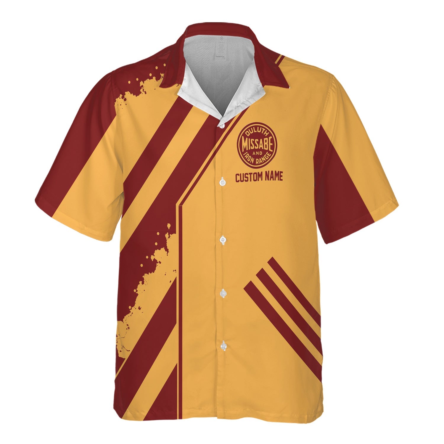 Railspirit Personalized Duluth, Missabe, & Iron Range Railroad Hawaiian Shirt Locomotive Design Train Shirt for Train Enthusiast