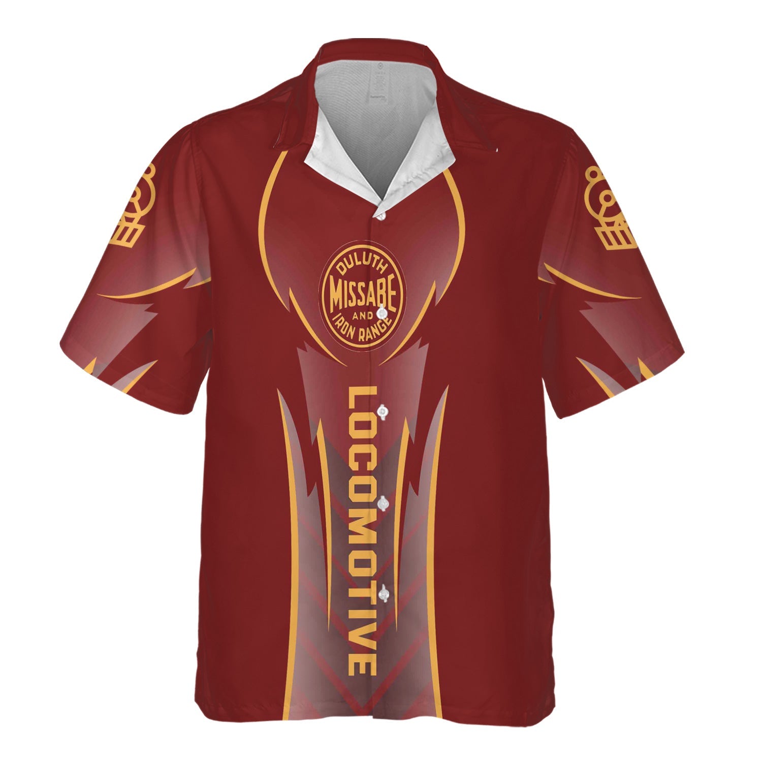 Railspirit Personalized Duluth, Missabe, & Iron Range Railroad Hawaiian Shirt Striking Line Style Train Shirt For Locomotive Lovers