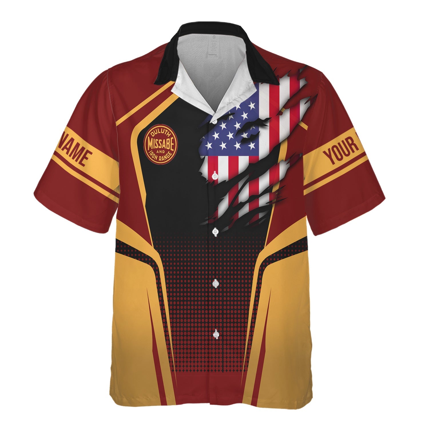 Railspirit Personalized Duluth, Missabe, & Iron Range Railroad Hawaiian Shirt American Eagle Vintage Train Shirt