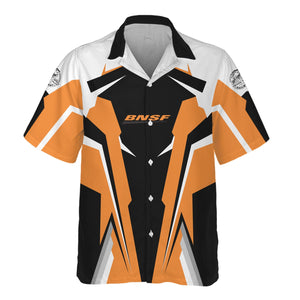 Railspirit Personalized BNSF Railway Hawaiian Shirt Strong Line Style Train Unisex Shirt All Over Print