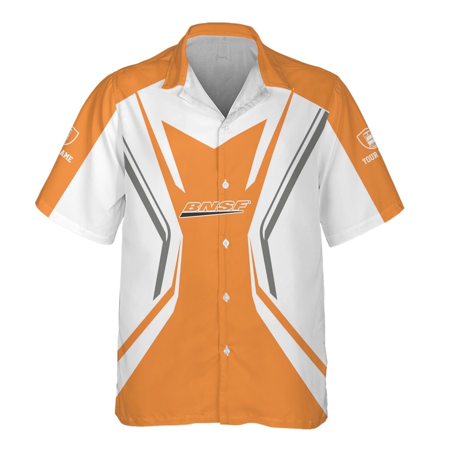 Railspirit Personalized BNSF Railway Hawaiian Shirt Unique Style with Custom Job Train Shirt