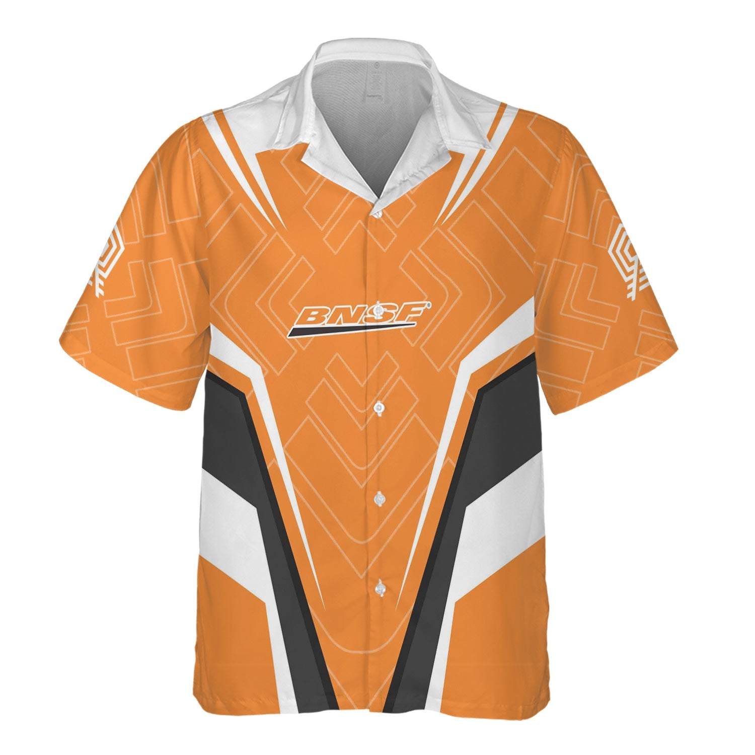 Railspirit Personalized BNSF Railway Hawaiian Shirt Railway Inspired Apparel Train Shirt For Train Lovers