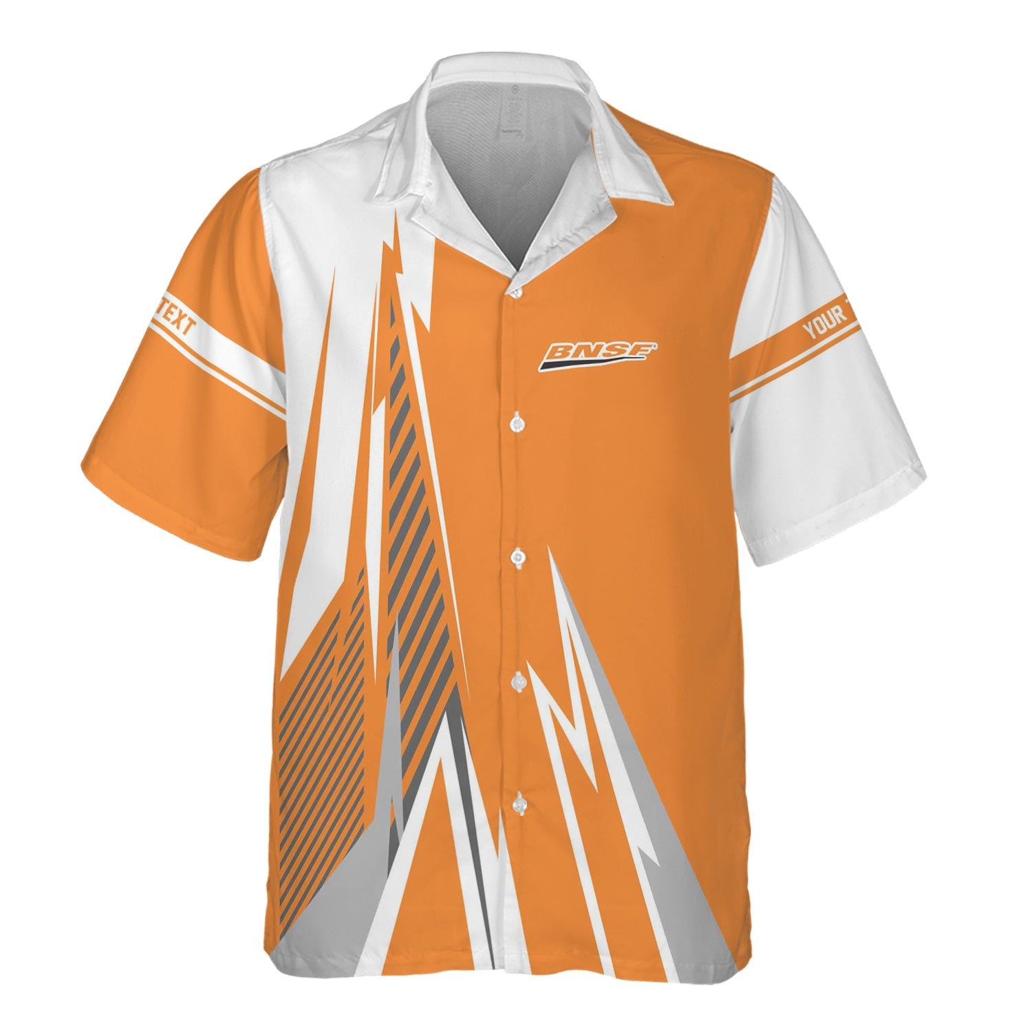 Railspirit Personalized BNSF Railway Hawaiian Shirt Lightning-Inspired Railway Style Shirt For Train Lovers