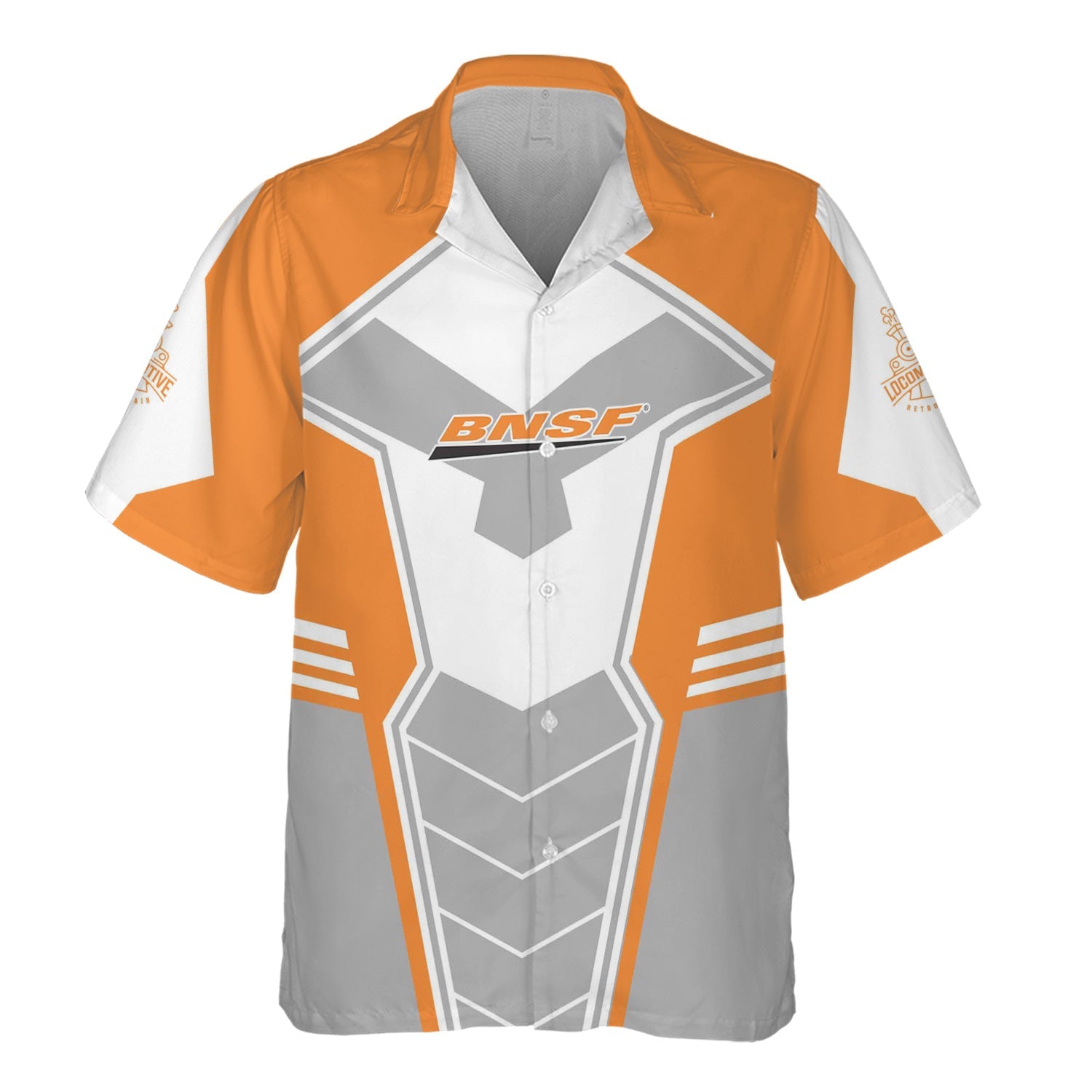 Railspirit Personalized BNSF Railway Hawaiian Shirt Engine-Inspired Style Train Shirt for Railroad Fanatic