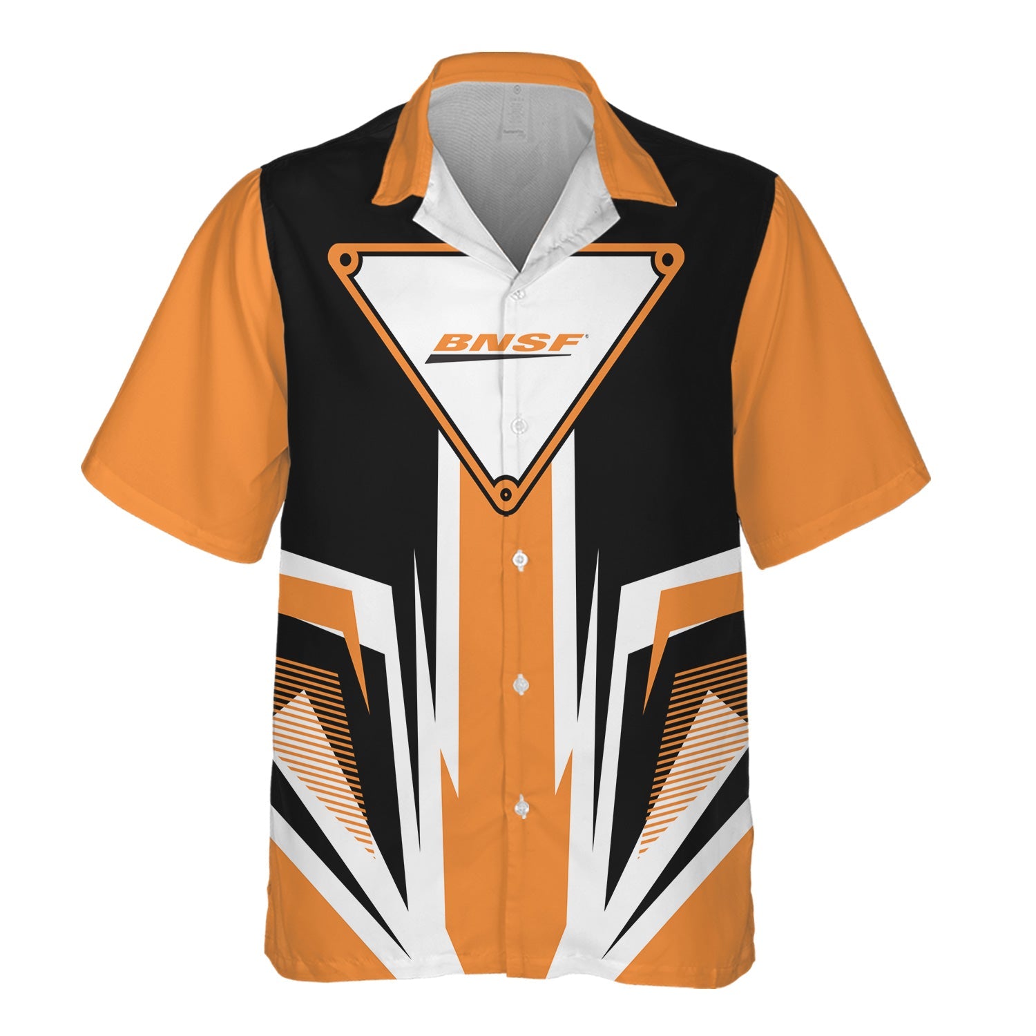 Railspirit BNSF Railway Hawaiian Shirt Bold Graphic Style All Over Printed Shirt