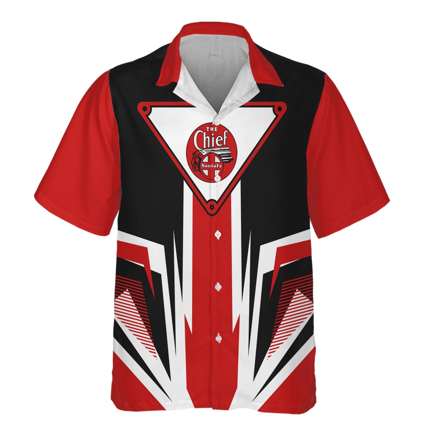 Railspirit The Chief Santa Fe Railroad Hawaiian Shirt Bold Graphic Style All Over Printed Shirt