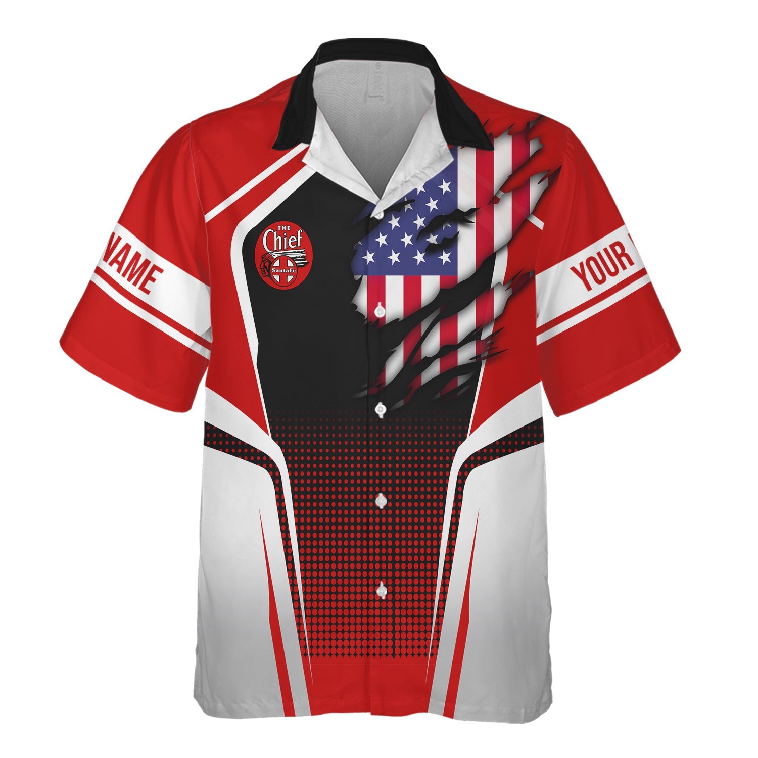 Railspirit Personalized The Chief Santa Fe Railroad Hawaiian Shirt American Eagle Vintage Train Shirt