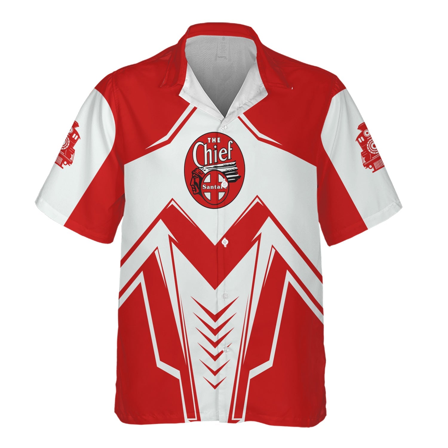 Railspirit Personalized The Chief Santa Fe Railroad Hawaiian Shirt Railway Trainspotter Style Shirt Gift Idea For Foamers