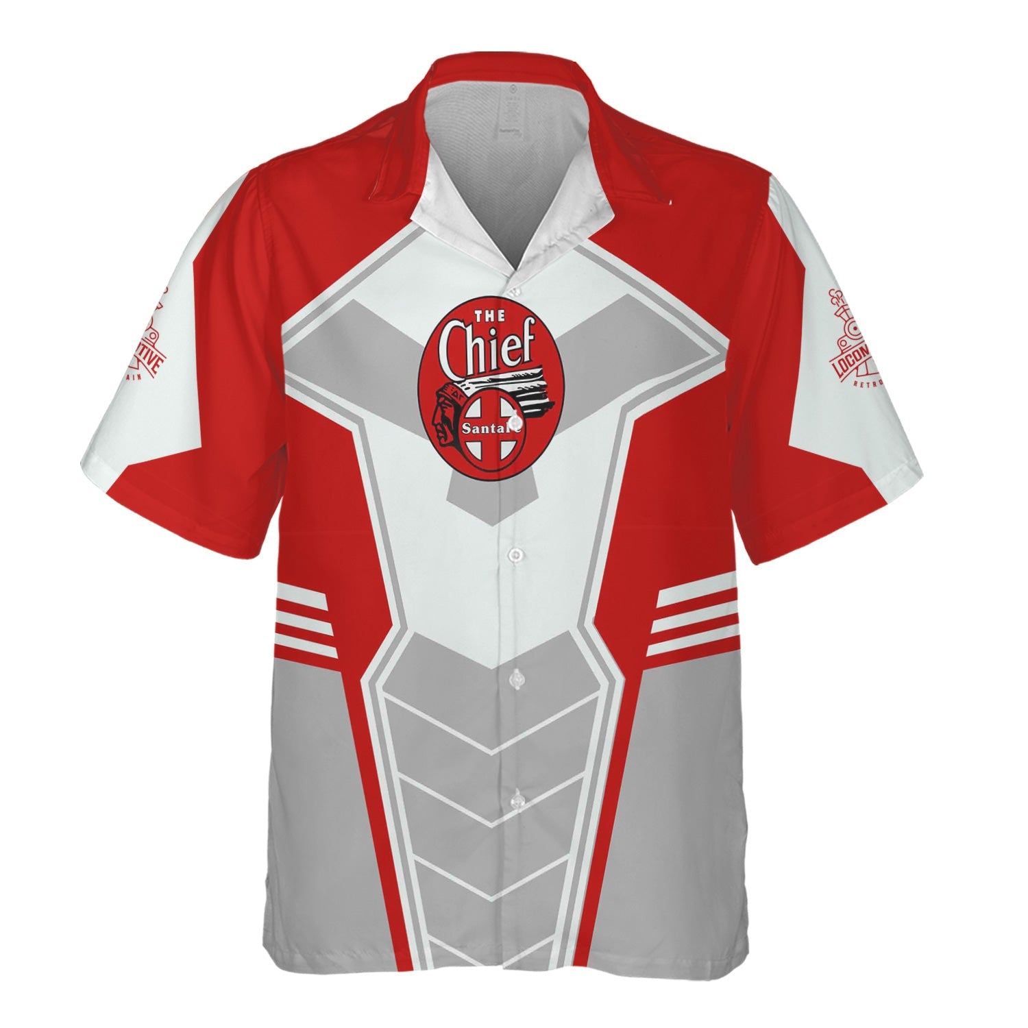 Railspirit Personalized The Chief Santa Fe Railroad Hawaiian Shirt Engine-Inspired Style Train Shirt for Railroad Fanatic