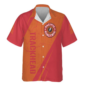 Railspirit Personalized Pacific Electric Railroad Hawaiian Shirt Crackle Texture Style Shirt For Trackhead