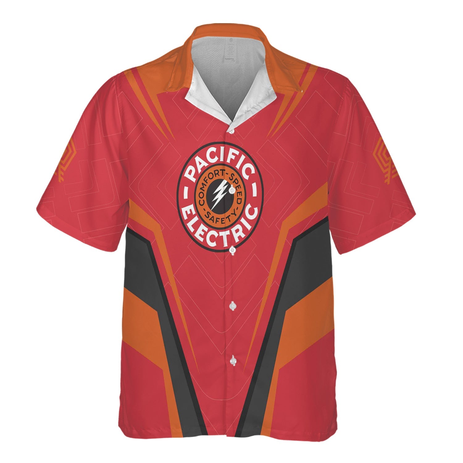 Railspirit Personalized Pacific Electric Railroad Hawaiian Shirt Railway Inspired Apparel Train Shirt For Train Lovers