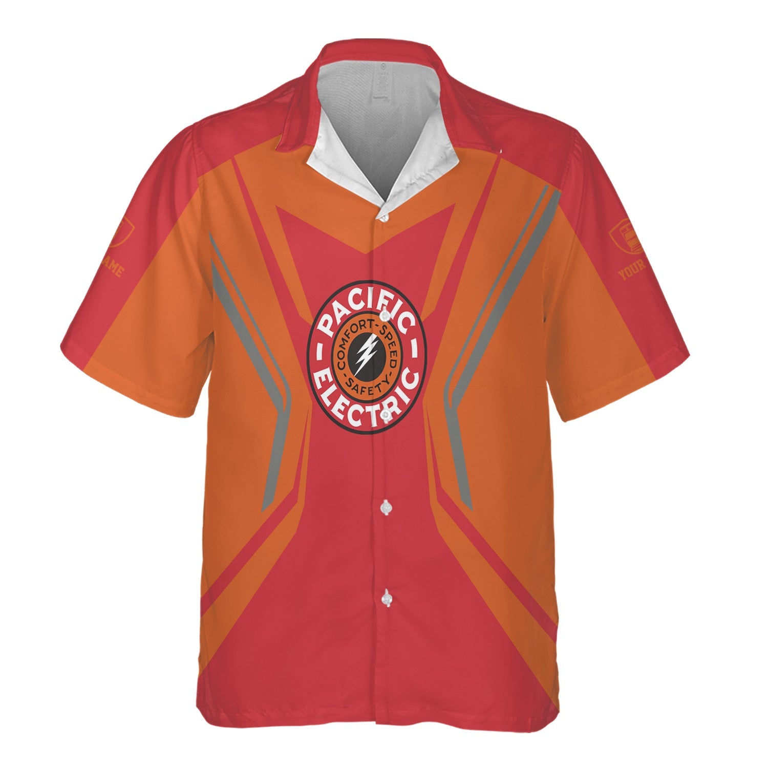 Railspirit Personalized Pacific Electric Railroad Hawaiian Shirt Unique Style with Custom Job Train Shirt