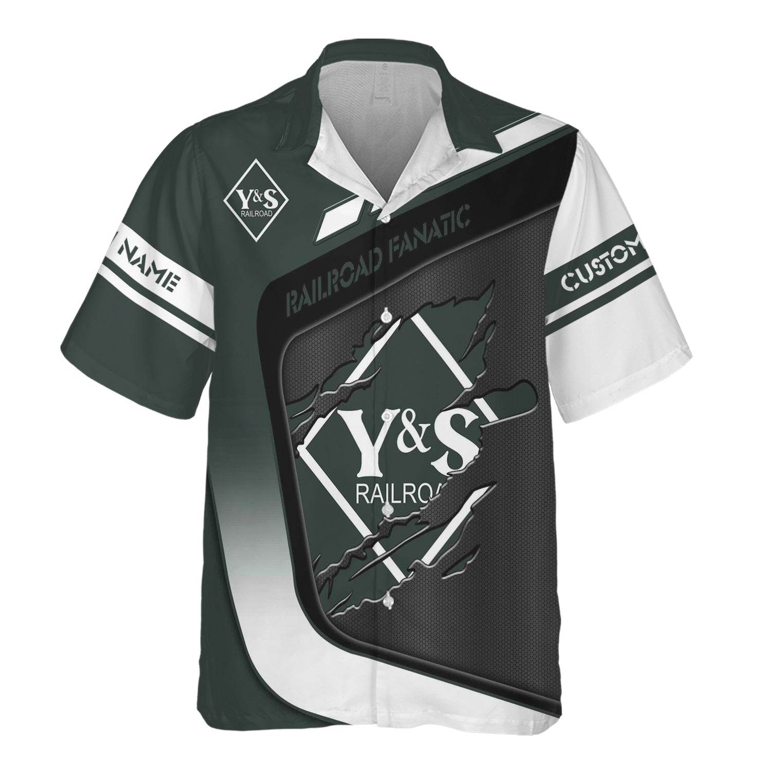 Railspirit Personalized Youngstown & Southern Railroad Hawaiian Shirt Ripped Texture Style Train Shirt For Railroad Fanatic