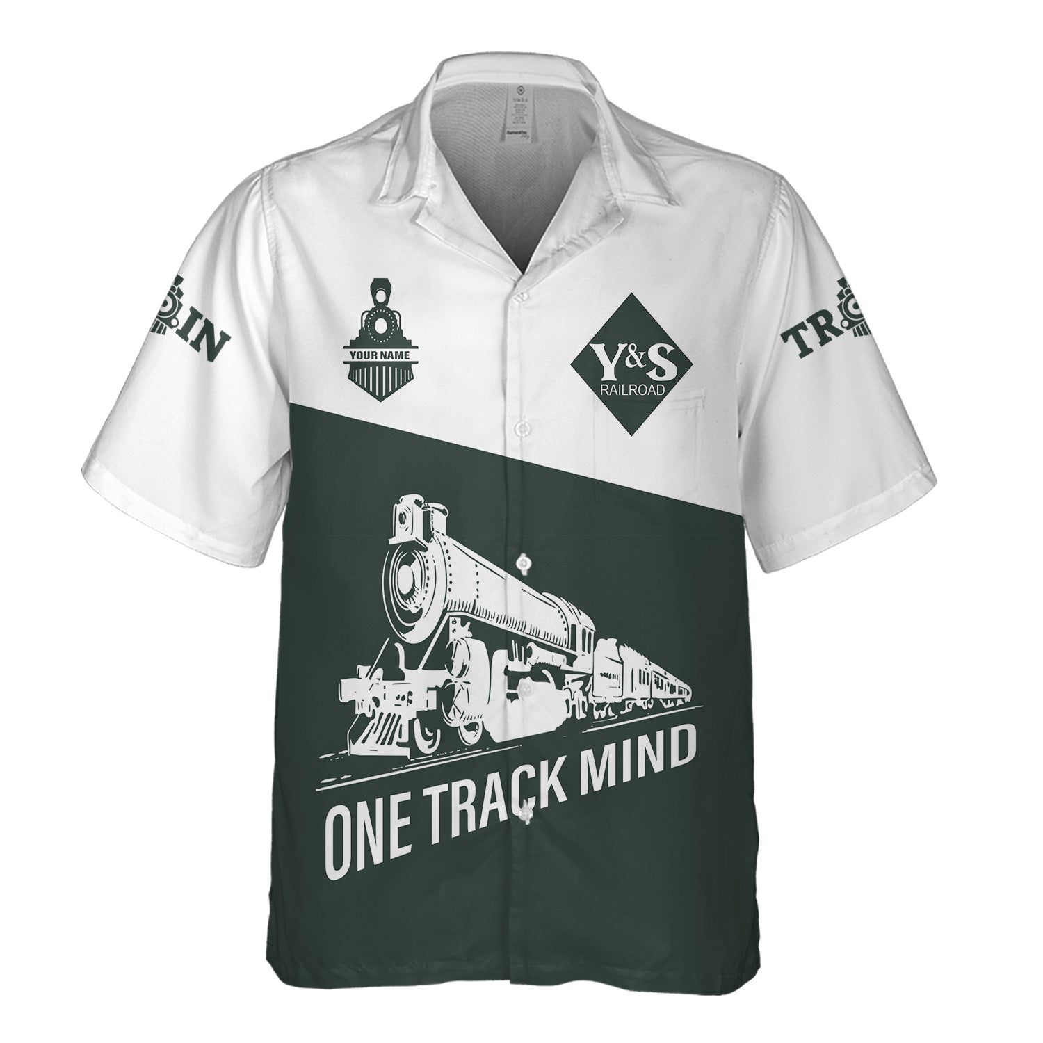 Railspirit Personalized Youngstown & Southern Railroad Hawaiian Shirt One Track Mind Unisex Train Shirt Gift Idea For Train Lover