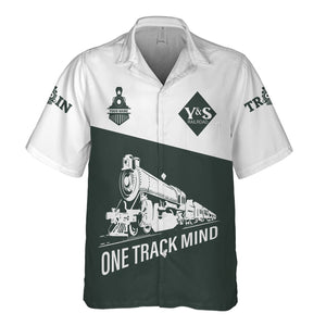 Railspirit Personalized Youngstown & Southern Railroad Hawaiian Shirt One Track Mind Unisex Train Shirt Gift Idea For Train Lover