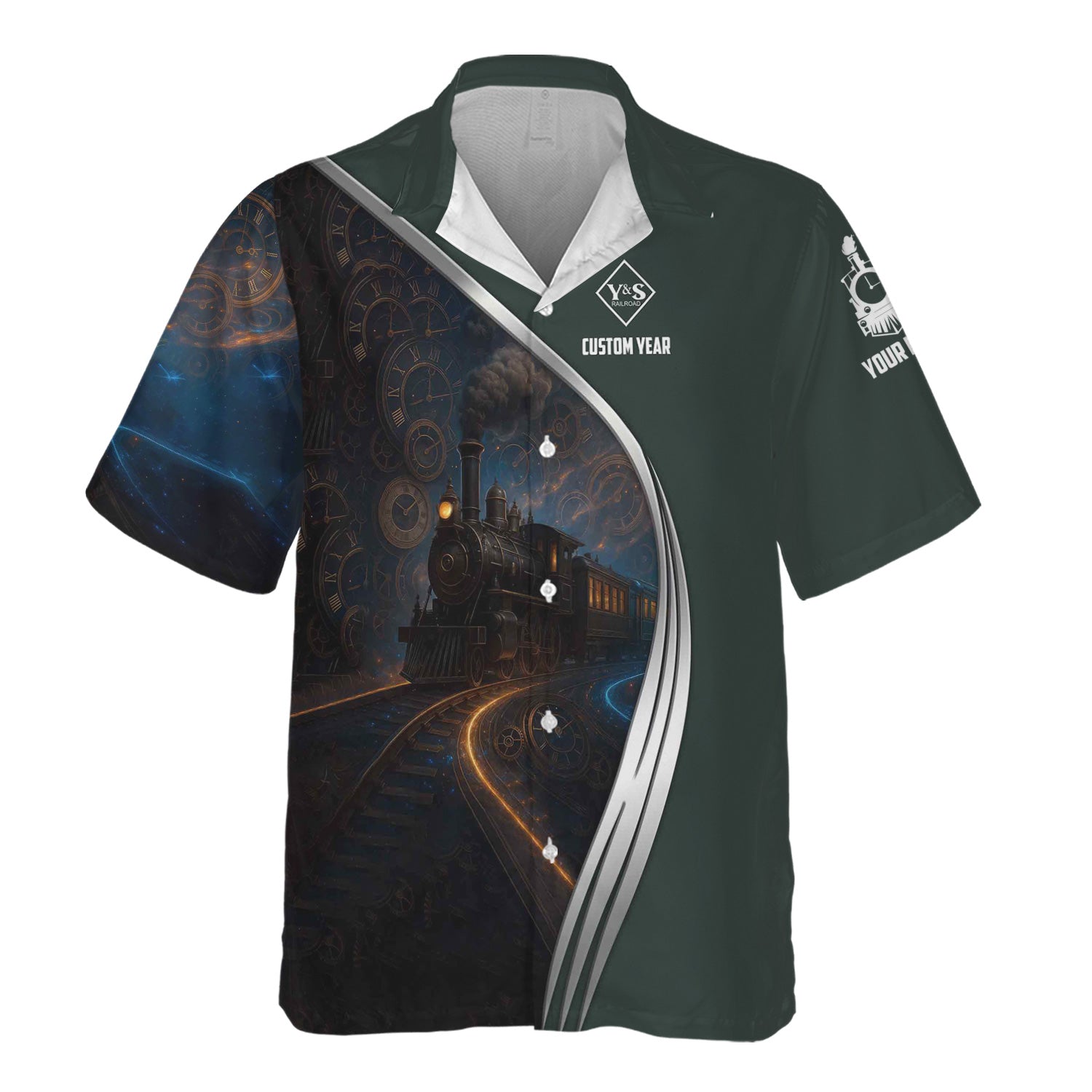 Railspirit Personalized Youngstown & Southern Railroad Hawaiian Shirt Steampunk Locomotive with Custom Year Train Shirt