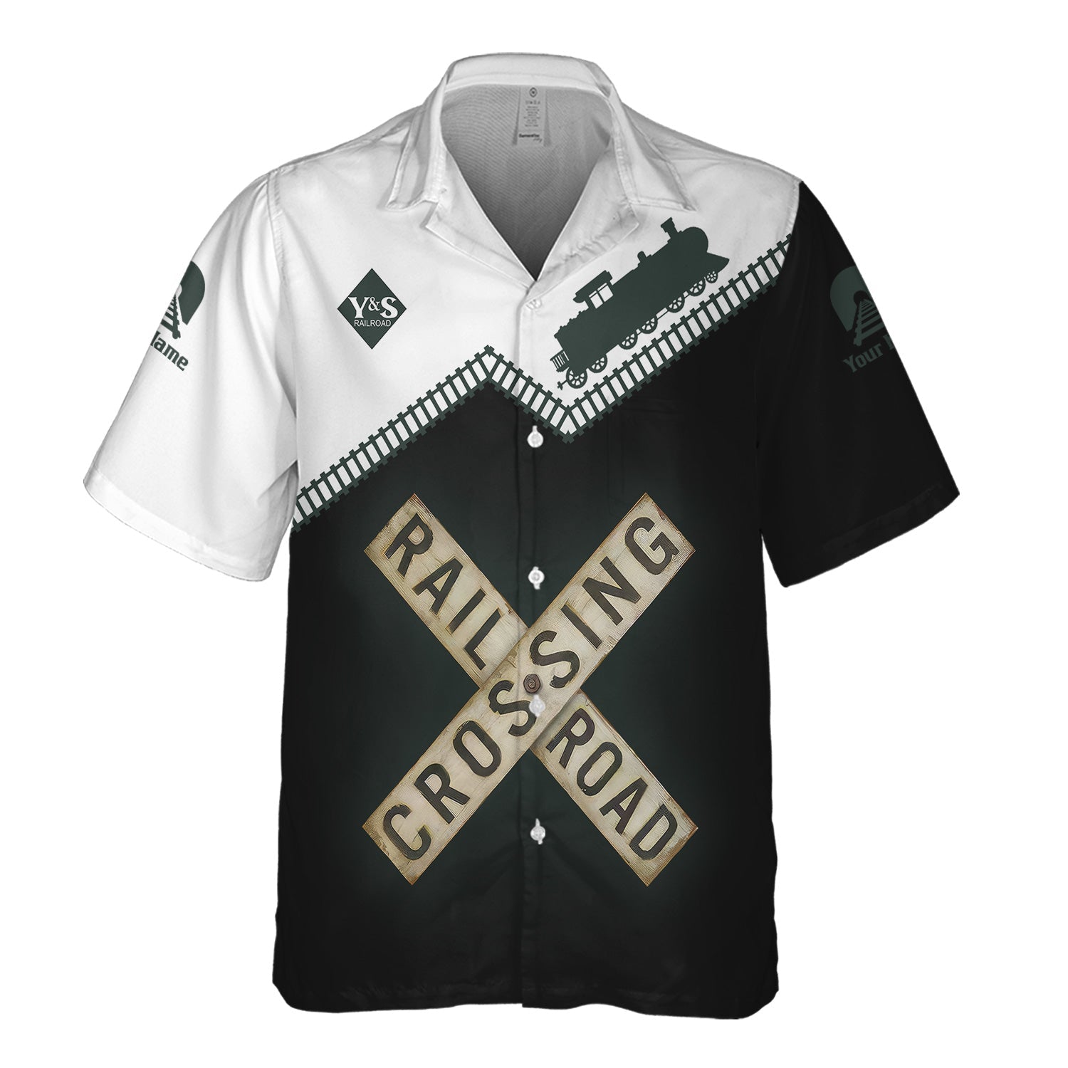 Railspirit Personalized Youngstown & Southern Railroad Hawaiian Shirt Railroad Crossing Printed Train Track Shirt