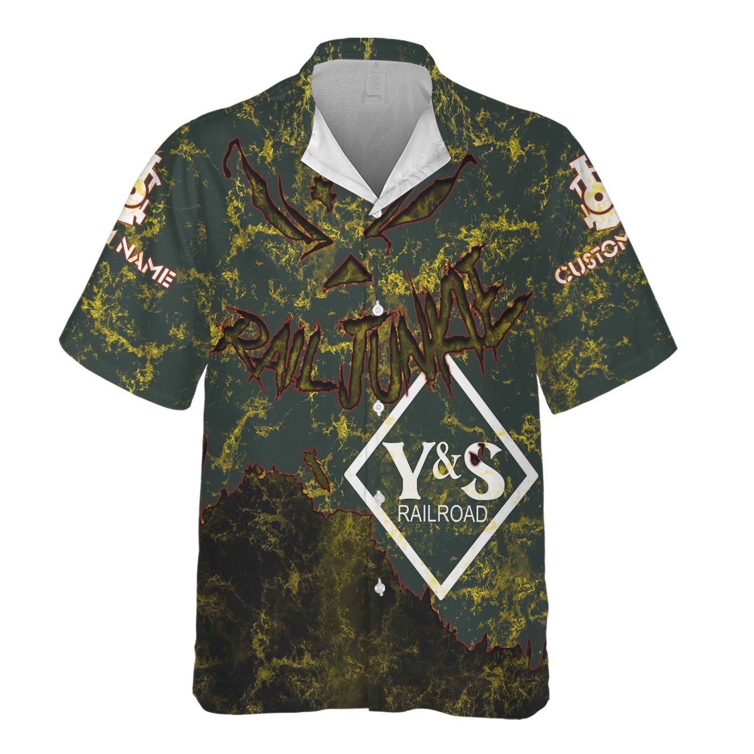 Railspirit Personalized Youngstown & Southern Railroad Hawaiian Shirt Torn Graphic Style Train Shirt For Rail Junkie