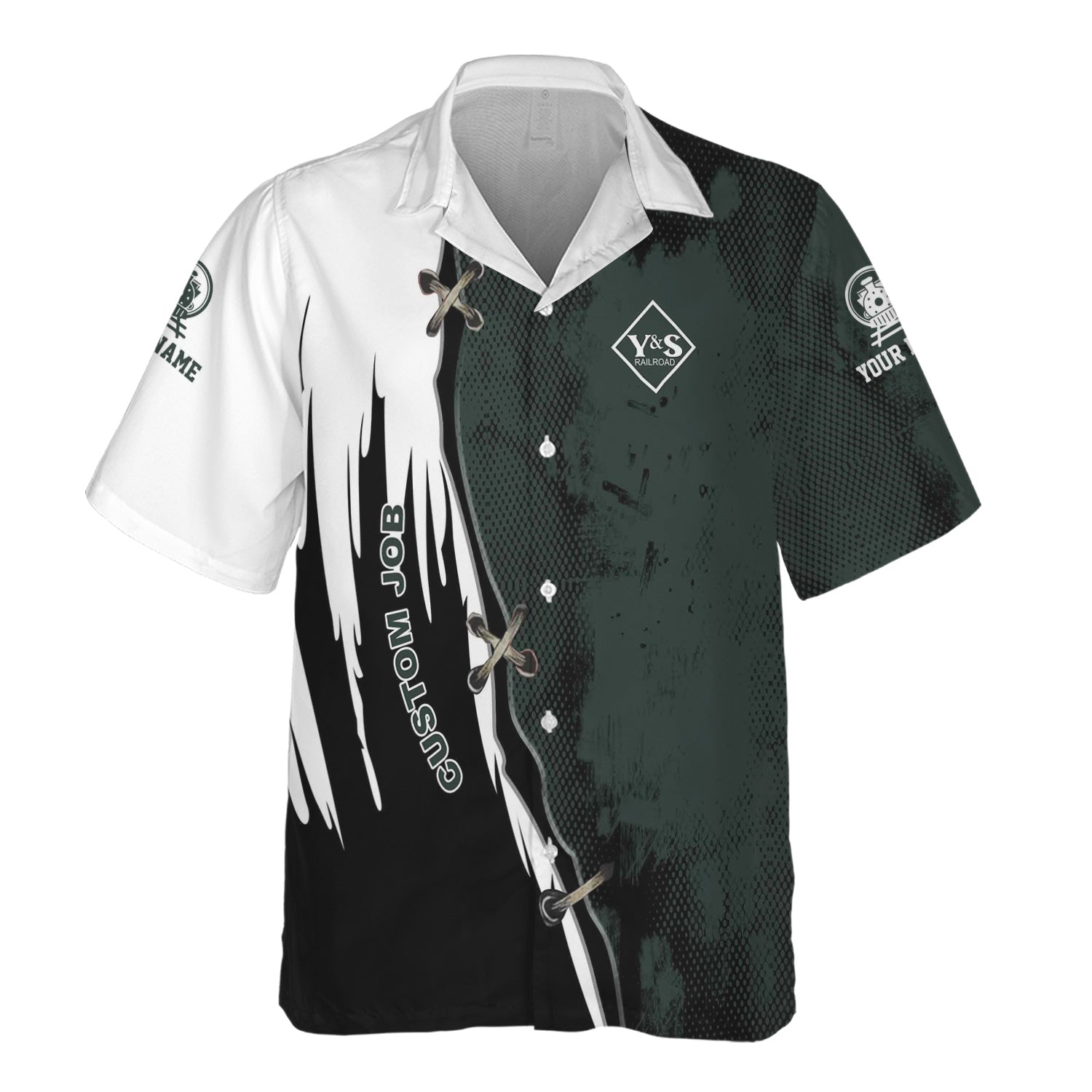 Railspirit Personalized Youngstown & Southern Railroad Hawaiian Shirt Retro Stitches Design with Custom Position Train Shirt