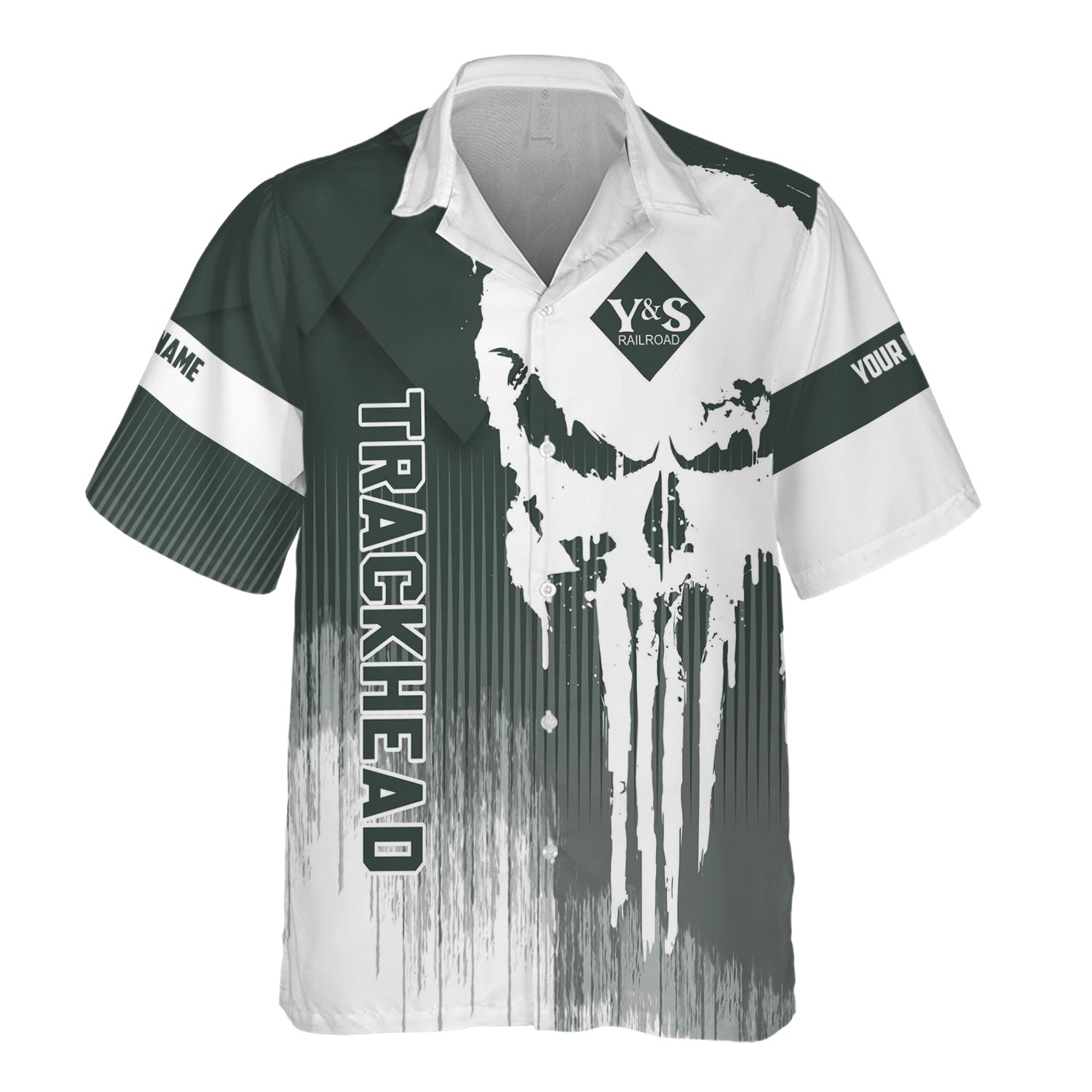 Railspirit Personalized Youngstown & Southern Railroad Hawaiian Shirt Skull Design with Custom Job Train Shirt for Trackhead Crew