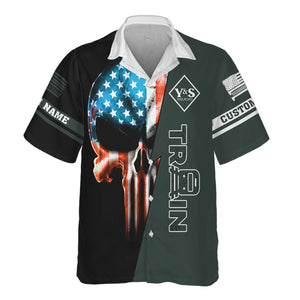 Railspirit Personalized Youngstown & Southern Railroad Hawaiian Shirt Train Skull American Flag Shirt All Over Print