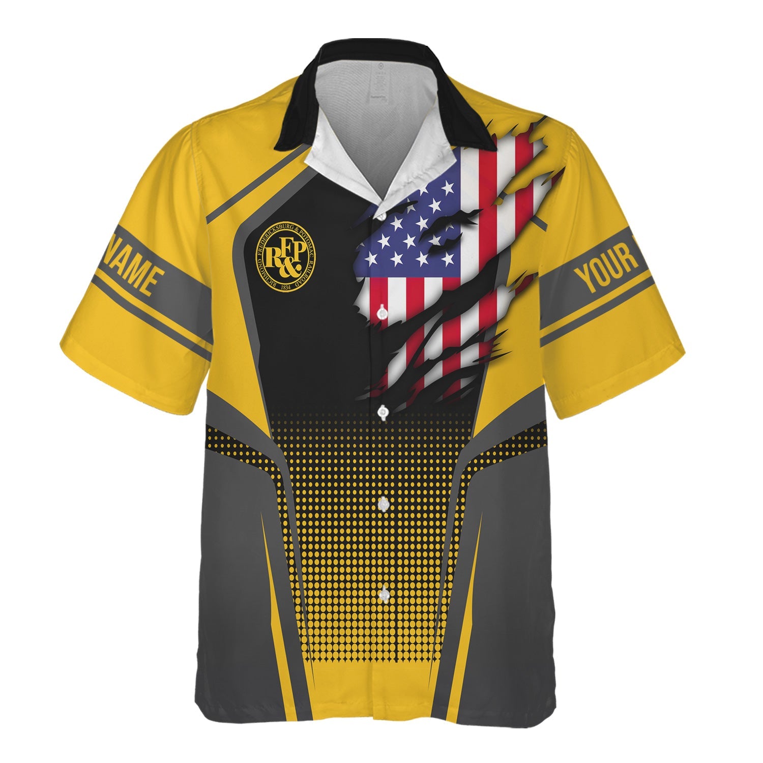 Railspirit Personalized Richmond, Fredericksburg And Potomac Railroad Hawaiian Shirt American Eagle Vintage Train Shirt