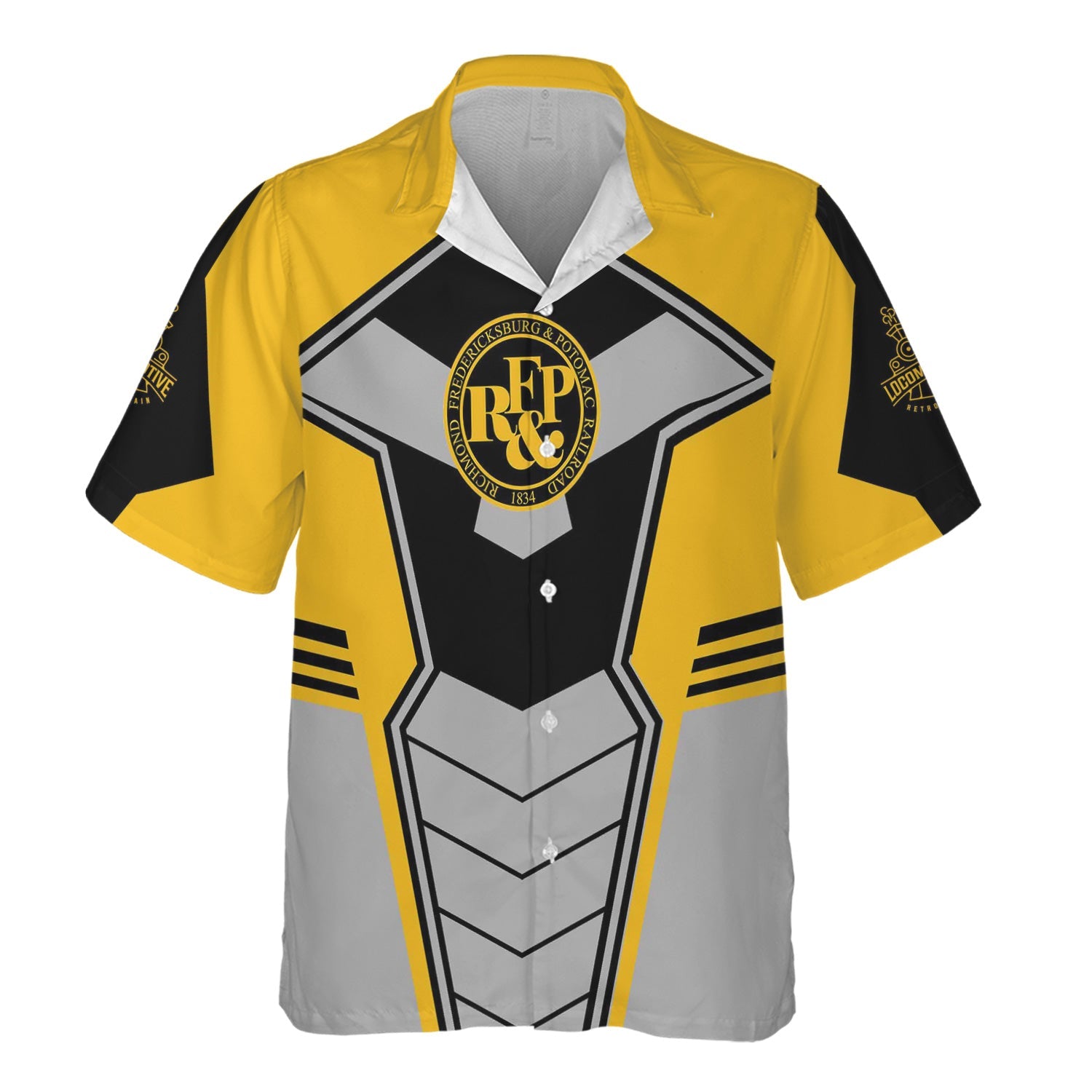 Railspirit Personalized Richmond, Fredericksburg And Potomac Railroad Hawaiian Shirt Engine-Inspired Style Train Shirt for Railroad Fanatic