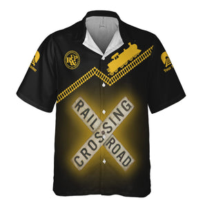 Railspirit Personalized Richmond, Fredericksburg And Potomac Railroad Hawaiian Shirt Railroad Crossing Printed Train Track Shirt