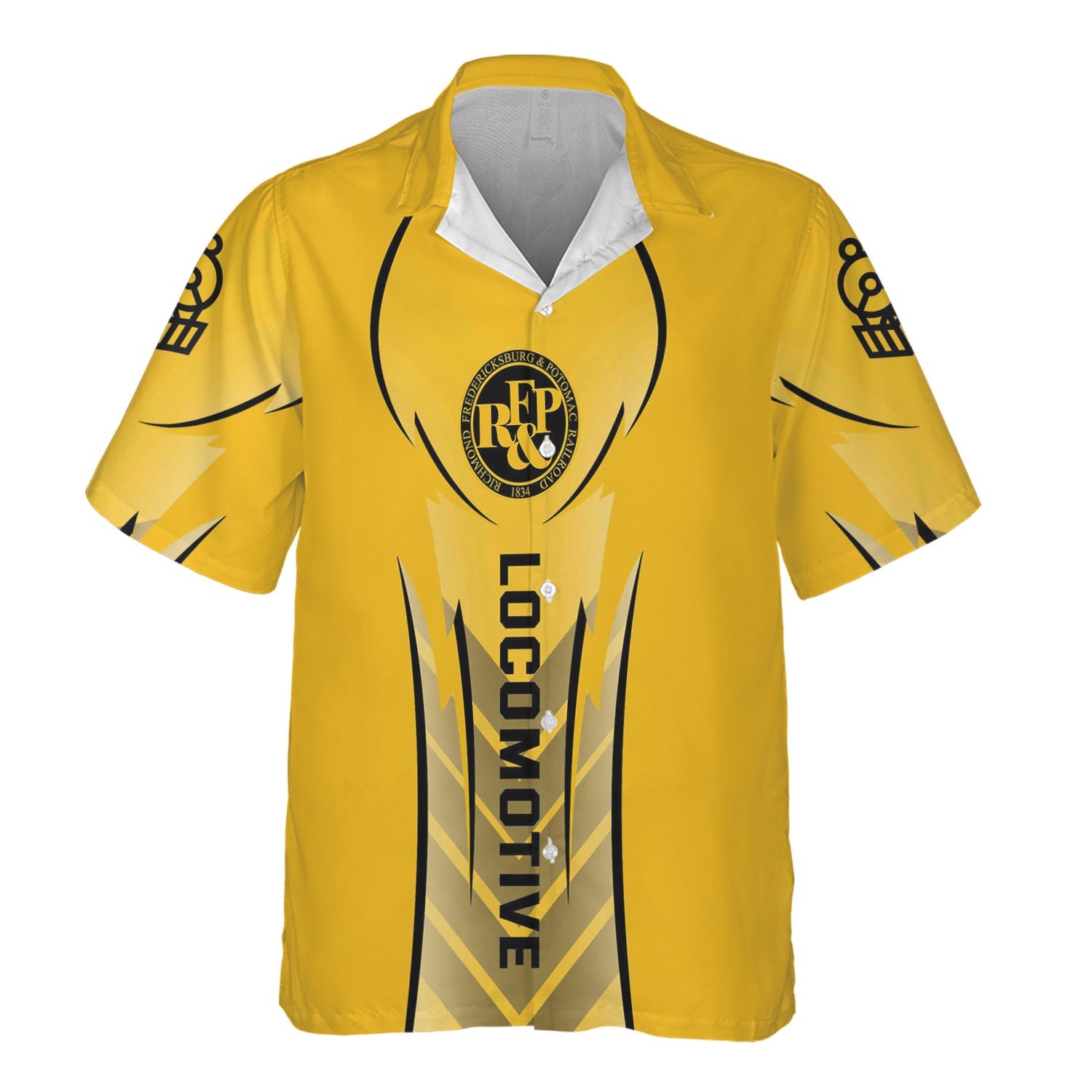 Railspirit Personalized Richmond, Fredericksburg And Potomac Railroad Hawaiian Shirt Striking Line Style Train Shirt For Locomotive Lovers