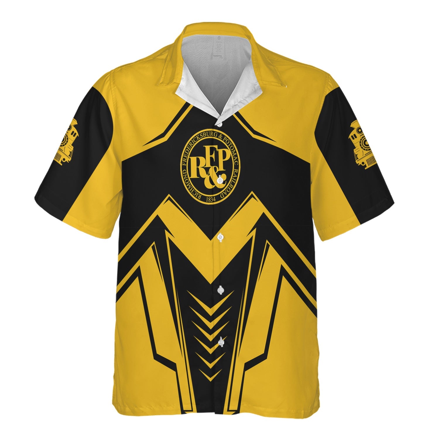 Railspirit Personalized Richmond, Fredericksburg And Potomac Railroad Hawaiian Shirt Railway Trainspotter Style Shirt Gift Idea For Foamers