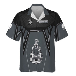 Railspirit Personalized Detroit Toledo And Ironton Railroad Hawaiian Shirt Steam Locomotive Engine Graphic Train Shirt All Over Print