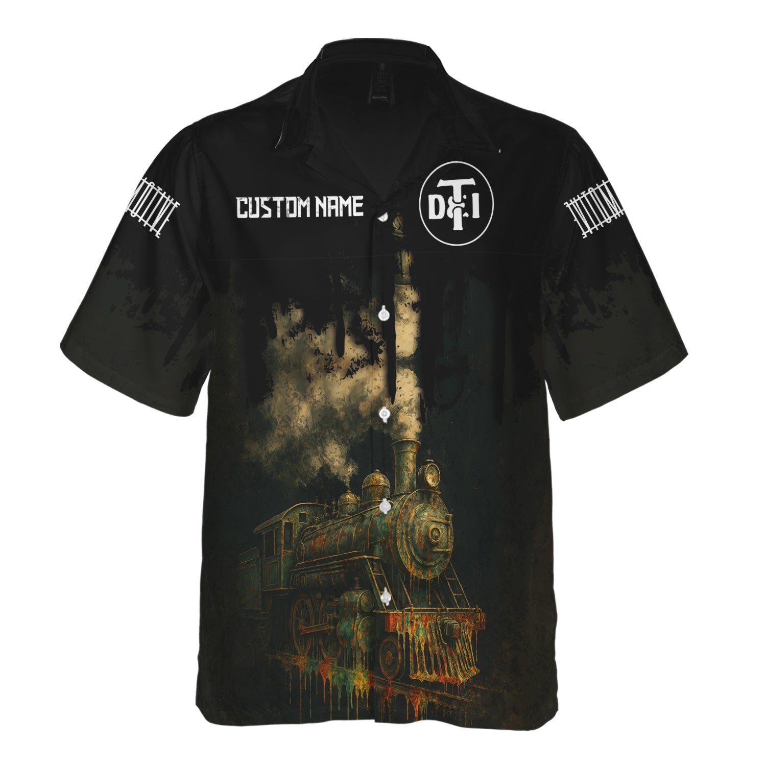 Railspirit Personalized Detroit Toledo And Ironton Railroad Hawaiian Shirt Vintage Train Art Style Shirt For Locomotive Fans