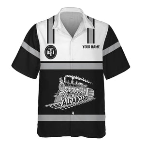 Railspirit Custom Name Detroit Toledo And Ironton Railroad Hawaiian Shirt Eat Train Sleep Repeat Printed Train Shirt