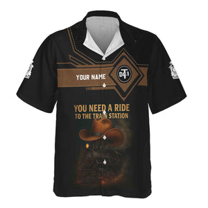 Railspirit Personalized Detroit Toledo And Ironton Railroad Hawaiian Shirt You Need A Ride To The Train Station Shirt For Train Lovers